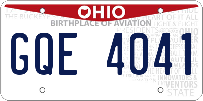 OH license plate GQE4041