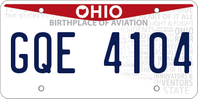 OH license plate GQE4104