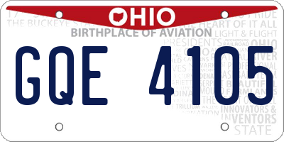 OH license plate GQE4105
