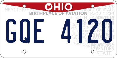 OH license plate GQE4120