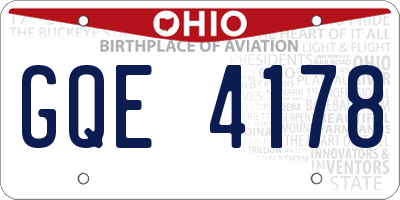 OH license plate GQE4178