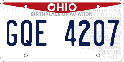 OH license plate GQE4207