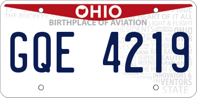 OH license plate GQE4219