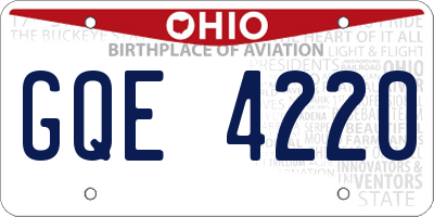 OH license plate GQE4220
