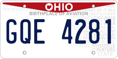 OH license plate GQE4281