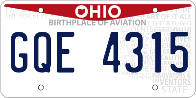 OH license plate GQE4315