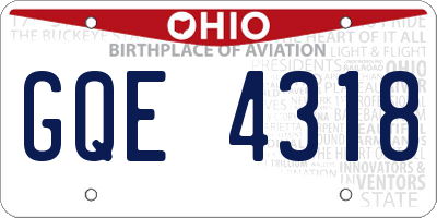 OH license plate GQE4318