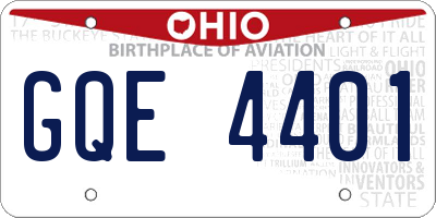 OH license plate GQE4401