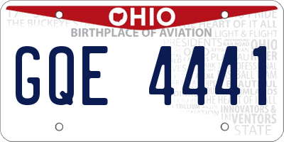 OH license plate GQE4441