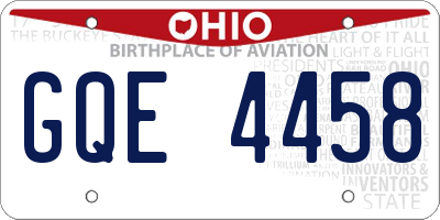 OH license plate GQE4458