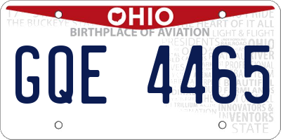 OH license plate GQE4465