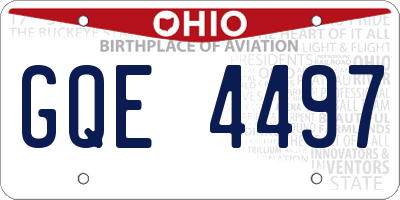 OH license plate GQE4497
