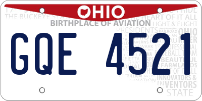 OH license plate GQE4521