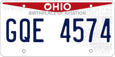 OH license plate GQE4574