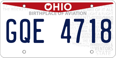 OH license plate GQE4718
