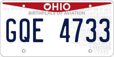 OH license plate GQE4733