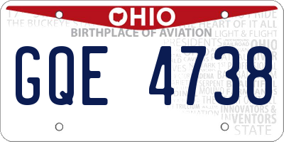 OH license plate GQE4738