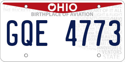 OH license plate GQE4773