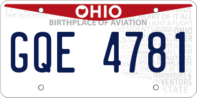 OH license plate GQE4781