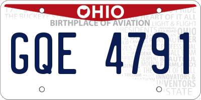 OH license plate GQE4791