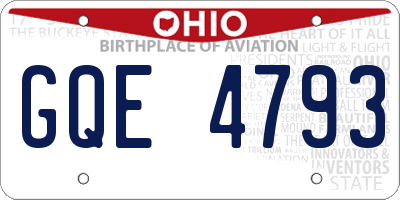 OH license plate GQE4793