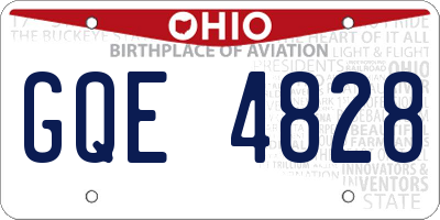 OH license plate GQE4828