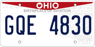OH license plate GQE4830