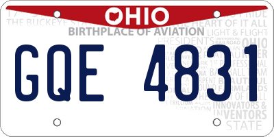 OH license plate GQE4831