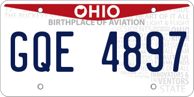 OH license plate GQE4897