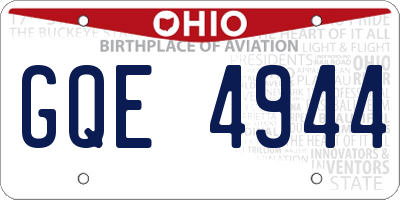 OH license plate GQE4944