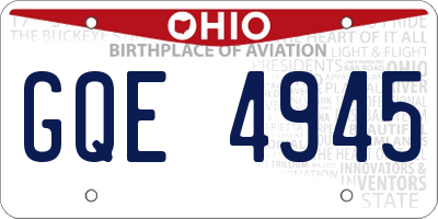 OH license plate GQE4945