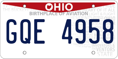 OH license plate GQE4958