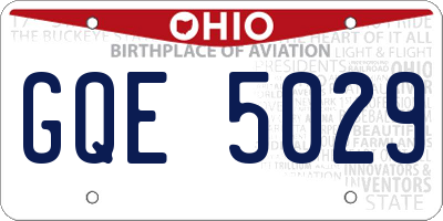 OH license plate GQE5029