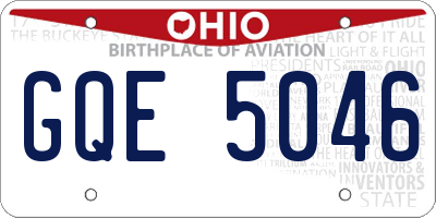 OH license plate GQE5046
