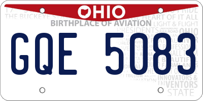 OH license plate GQE5083