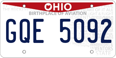 OH license plate GQE5092