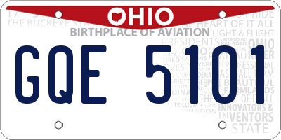OH license plate GQE5101