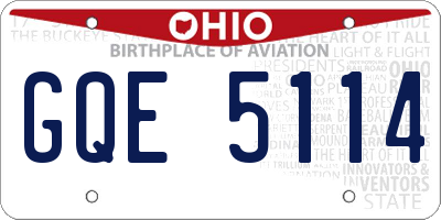 OH license plate GQE5114