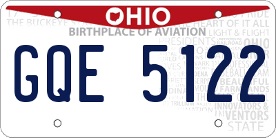 OH license plate GQE5122