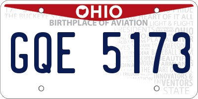 OH license plate GQE5173