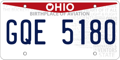 OH license plate GQE5180