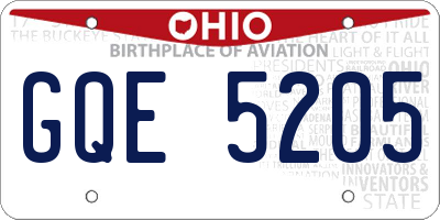 OH license plate GQE5205