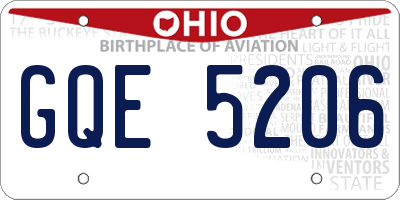 OH license plate GQE5206