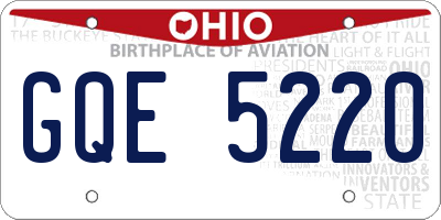 OH license plate GQE5220