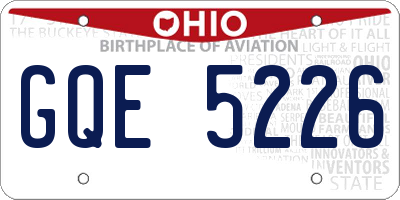 OH license plate GQE5226