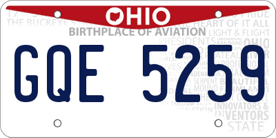 OH license plate GQE5259