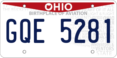 OH license plate GQE5281