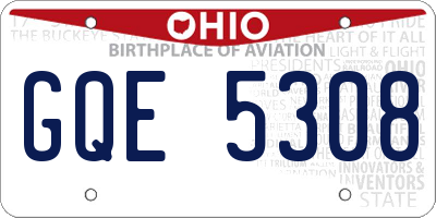 OH license plate GQE5308