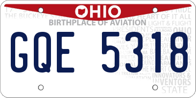 OH license plate GQE5318