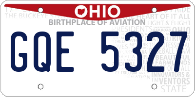 OH license plate GQE5327